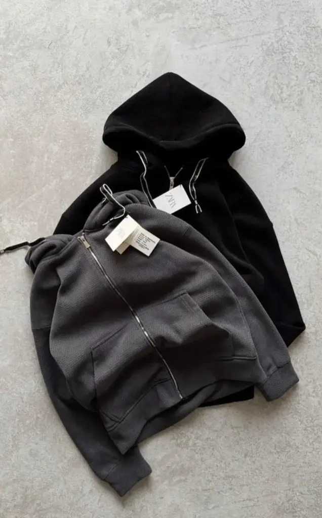 black/grey bonded zipper